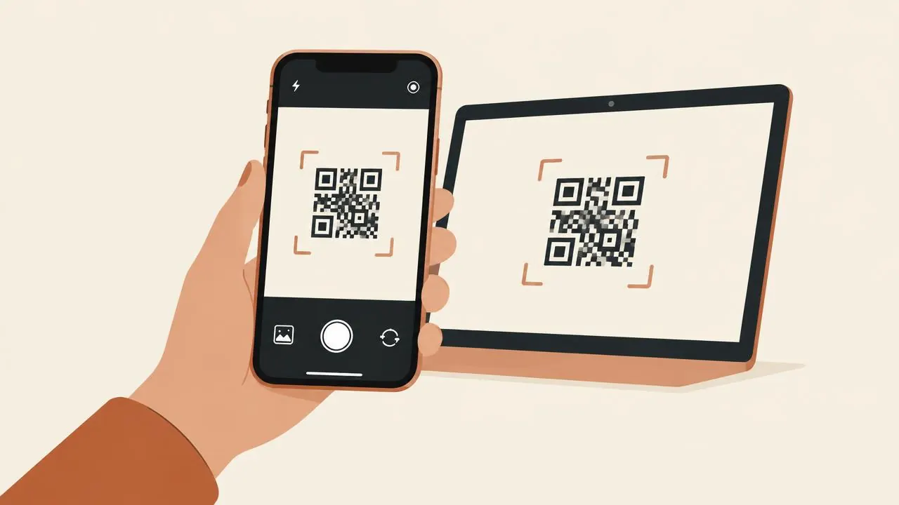 Smartphone-Kamera scannt den QR-Code der eSIM